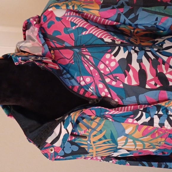 Lauren James Anorak Tropical Print Rain Jacket ** SZ M - Picture 4 of 11